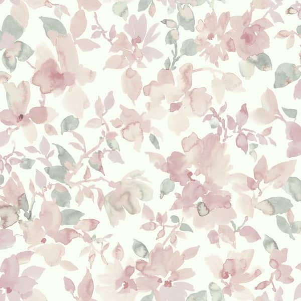 Black white blush pink watercolor floral stripes Wrapping Paper by Pink  Water