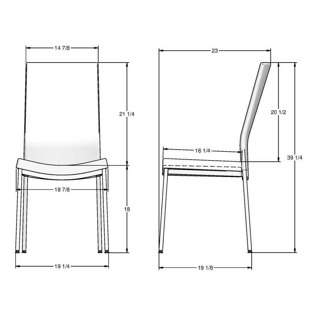 Torres Light Grey Upholstered Parsons Side Chair with Black Metal Frame