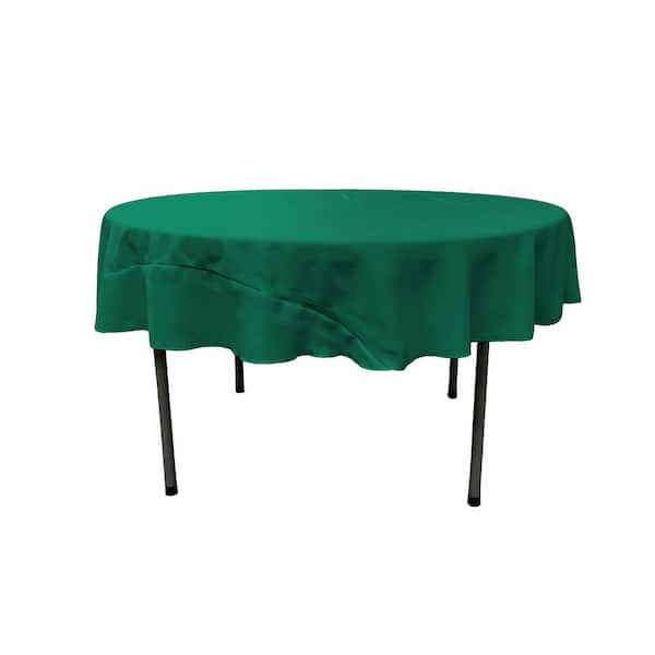 LA Linen Teal 72 in. Round Polyester Poplin Tablecloth