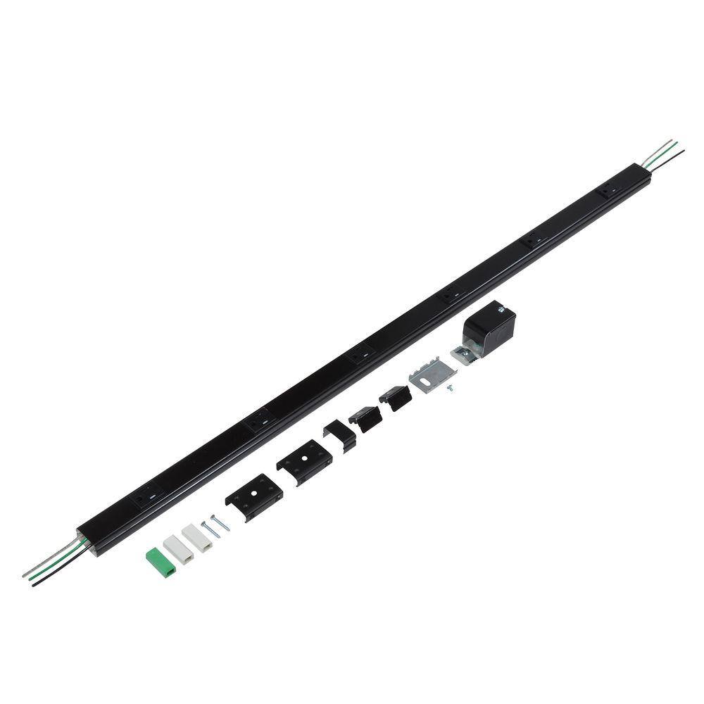 Wiremold Plugmold 3 ft. 6-Outlet Hardwire Electric Power Strip with Tamper Resistant Receptacles, Black price history on PriceWatchPro