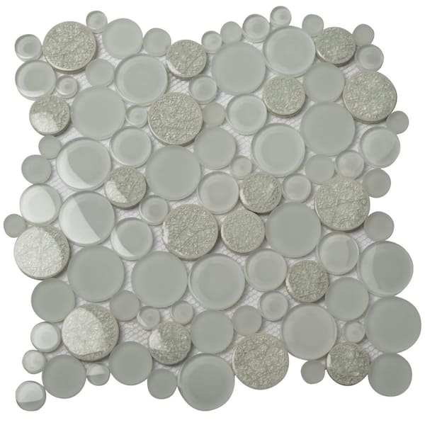 Apollo Tile White 4 in. x 5 in. Sparkly Glass and Stone Polished and Honed Mosaic Floor and Wall Tile Sample (0.13 sq. ft./Piece)