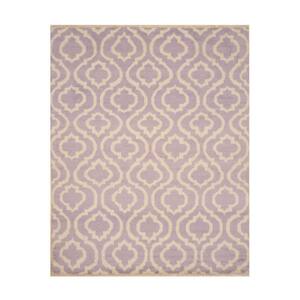 Hand-knotted Wool Purple 8 ft. x 10 ft. Contemporary Trellis Moroccan Area Rug