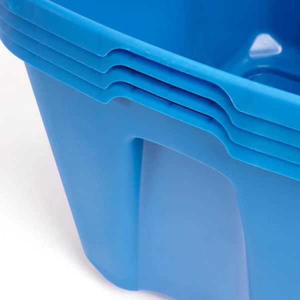 .com: HOMZ 6610DWBLDC.05 Plastic Storage Tote with Lid, 10 Gallon,  Blue, Stackable, 5-Pack : Home & Kitchen