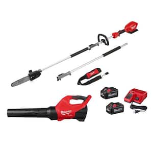 M18 FUEL 120 MPH 500 CFM 18V Brushless Cordless Handheld Blower w/Two 6.0 Ah Batteries, M18 QUIK-LOK Pole Saw, Charger