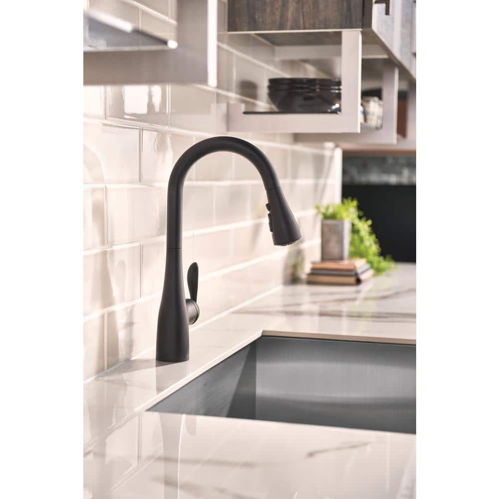 Matte Black Stainless Steel Smart Kitchen Faucet with Pull-out Spray