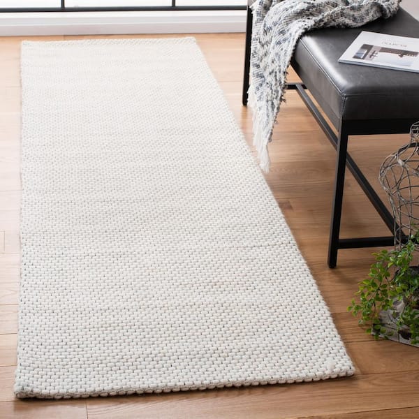 Natura Ivory 2 ft. x 18 ft. Striped Solid Color Gradient Runner Rug