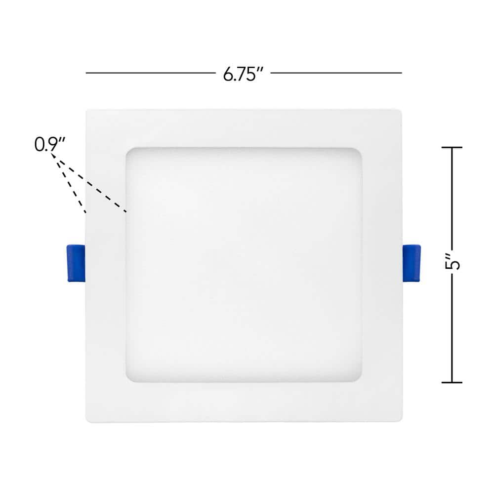 6-Inch White Aluminum Square LED Recessed Downlight