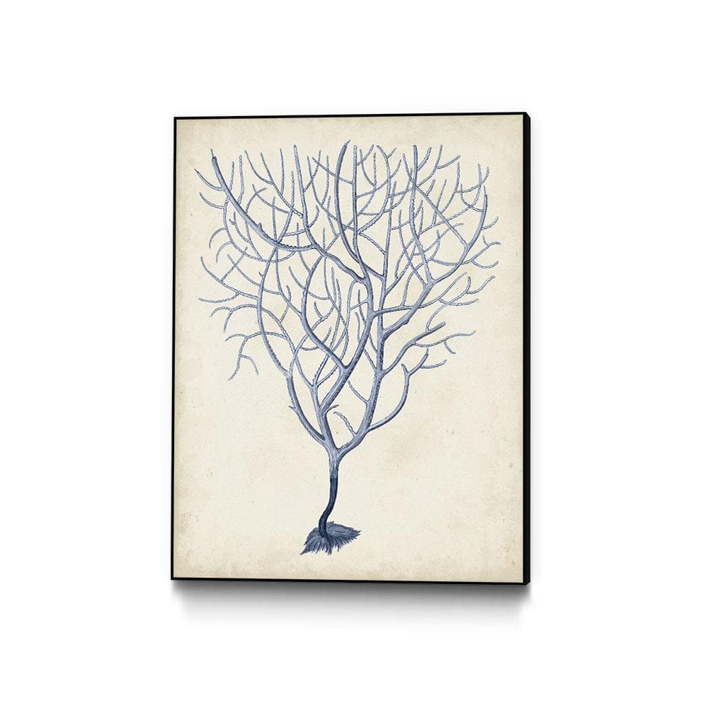 30 in. x 40 in. Indigo Coral III by Vision Studio Framed Wall Art
