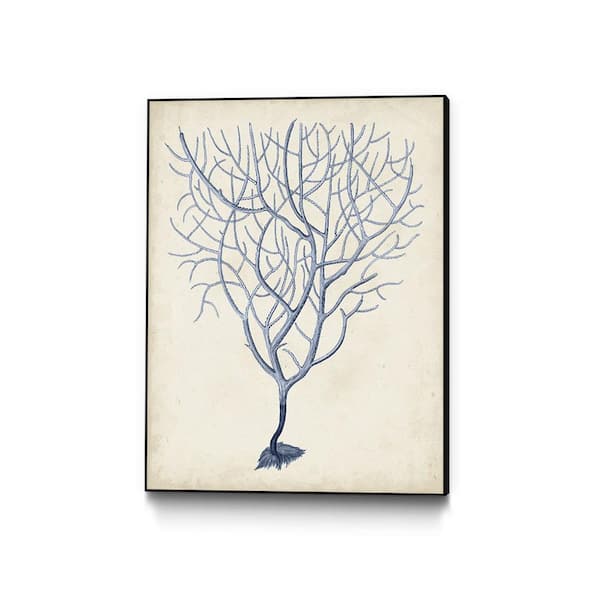 Unbranded 30 in. x 40 in. "Indigo Coral III" by Vision Studio Framed Wall Art