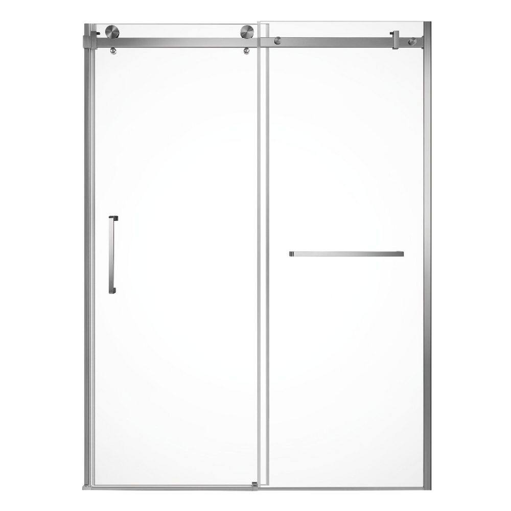 Prato 57.9 in. W x 2.3 in. H Semi Frameless Sliding Shower Door, Brushed Nickel, 8mm Clear Glass price history on PriceWatchPro