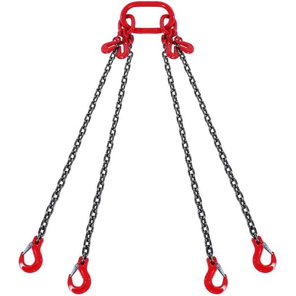 VEVOR Chain Sling, 5/16 in. x 10 ft. Lifting Chains with Hooks, G80 Engine Chain Hoist Lifts, 11000 lbs. Lifting Sling Chains