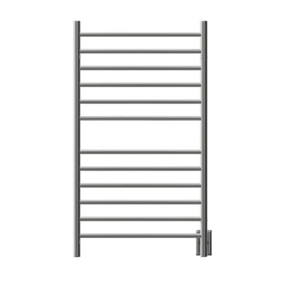 Amba Radiant Large Straight 12-Bar Combo Plug-in and Hardwired Electric Towel Warmer in Polished Stainless Steel