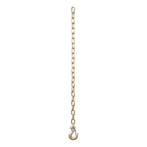 35" Safety Chain with 1 Clevis Hook (12,600 lbs., Yellow Zinc)