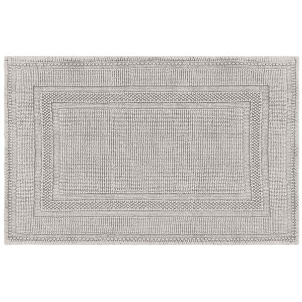 Jean Pierre Stonewash Racetrack 21 in. x 34 in. Cotton Bath Rug in Taupe Gray