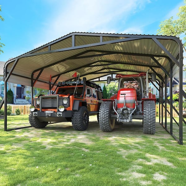 VIWAT 20 ft. W x 20 ft. D Metal Carport, Car Canopy and Shelter