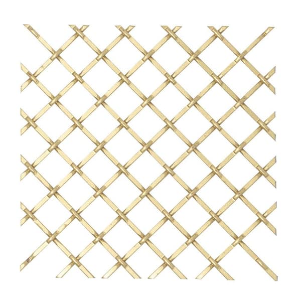 48 in. x 18 in. Kent Design 1214 F Flat Wire, Flat Crimp Satin Brass Woven Wire Grille Screening Panel Insert