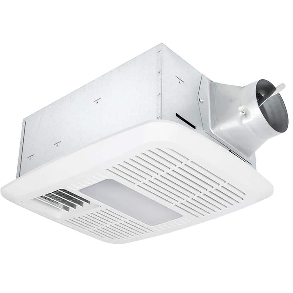 Delta Breez Radiance 110 CFM Ceiling Exhaust Bathroom Fan/Dimmable LED Light with Heater, White -  RAD110LED
