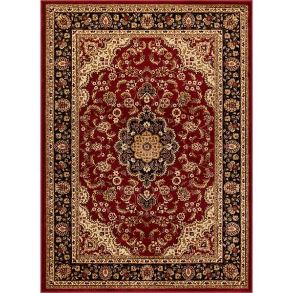 Well Woven Barclay Medallion Kashan Red 5 ft. x 7 ft. Traditional Area Rug