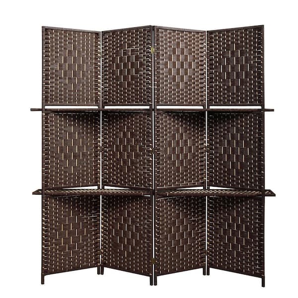 Unbranded 4 Panel Privacy Screen Divider in Dark Brown