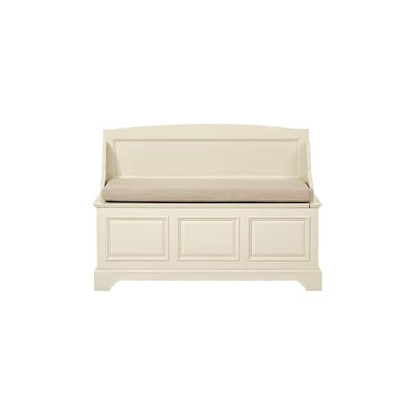 null Sadie Ivory Storage Bench with Back