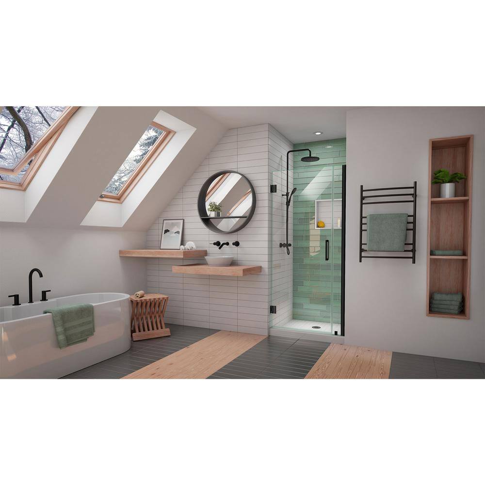 DreamLine 72" Frameless Hinged Shower Door in Satin Black