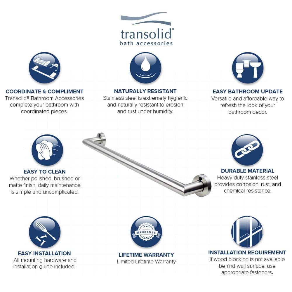 Z-Series 17.72" Brushed Stainless Steel Grab Bar