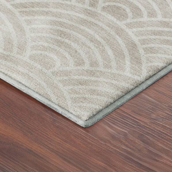 Mayfield Premium Machine Washable Abstract AMF2414 Ivory 10 ft. x 14 ft. Area Rug