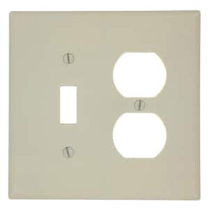 Ivory 2-Gang 1-Toggle/1-Duplex Wall Plate (1-Pack)