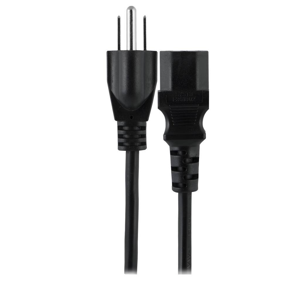 10ft Red Computer Power Cord – AC Cable For HP, Dell, Acer Desktop PC – 18 AWG, UL Listed