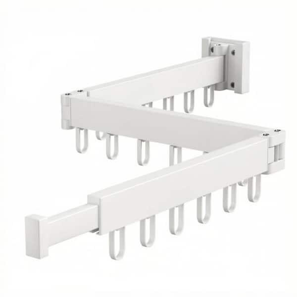White 3H x 47W x 3D in.Aluminum Wall Mounted Clothes Drying Rack