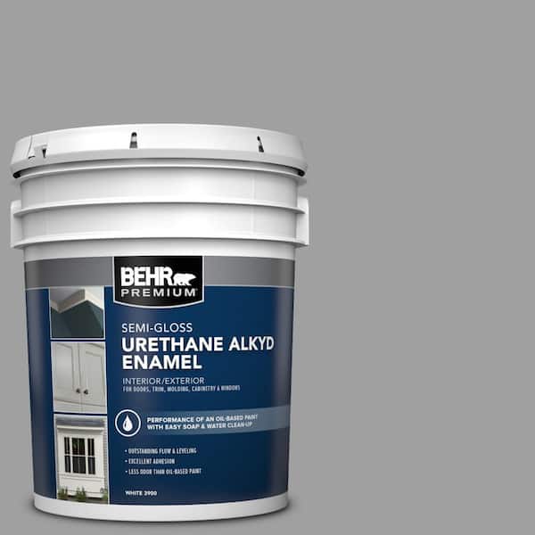 5 gal. #PPU26-06 Elemental Gray Urethane Alkyd Semi-Gloss Enamel Interior/Exterior Paint