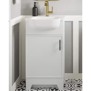 Burgess 18.5 in. W x 16.25 in. D x 35.5 in. H Single Sink Bath Vanity in White with White Cultured Marble Top