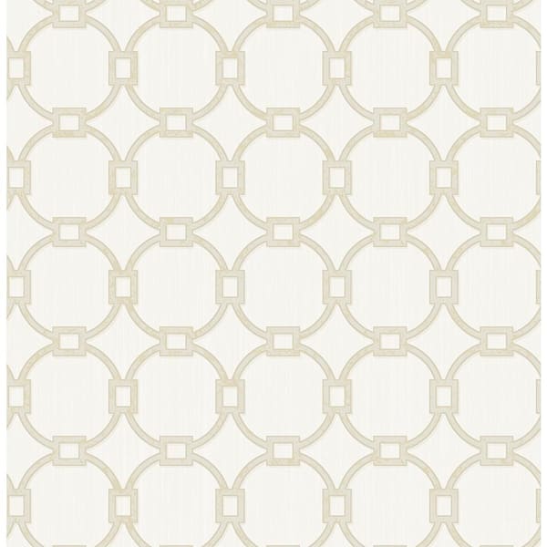 Brewster Monte Carlo Off-White Links Paper Strippable Roll (Covers 56.4 sq. ft.)