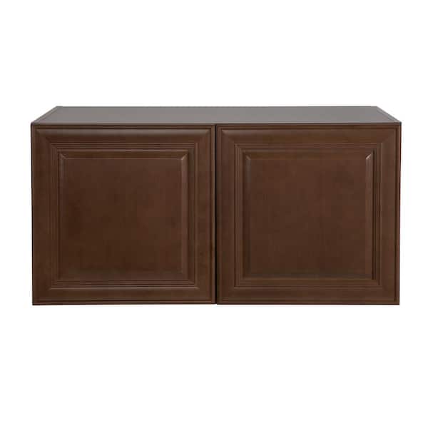 Hampton Bay Benton Assembled 36x18x24.5 in. Refrigerator Wall Cabinet in Butterscotch