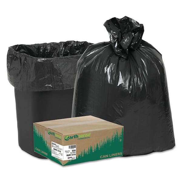 Unbranded 16 Gal. 0.85 mil 24 in. x 33 in. Black Linear Low Density Recycled Can Liners (25 Bags/Roll, 20 Rolls/Carton)