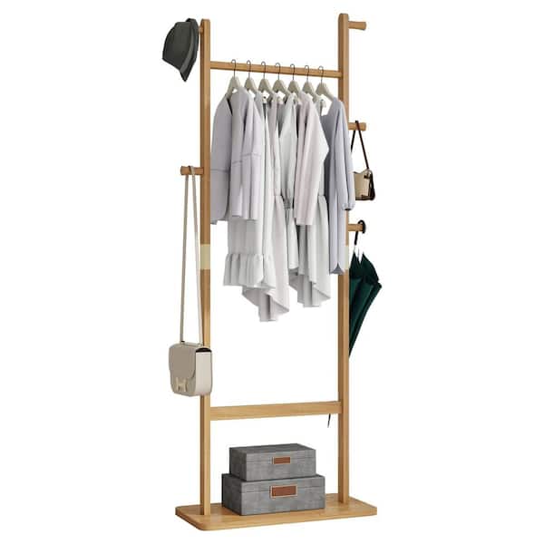 Natural Hall Trees with 5 Hooks and Base