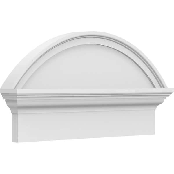 Ekena Millwork 2-3/4 in. x 24 in. x 12-7/8 in. Segment Arch Smooth Architectural Grade PVC Combination Pediment Moulding