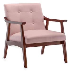 Take a Seat Natalie Pearl Pink Fabric/Espresso Accent Chair