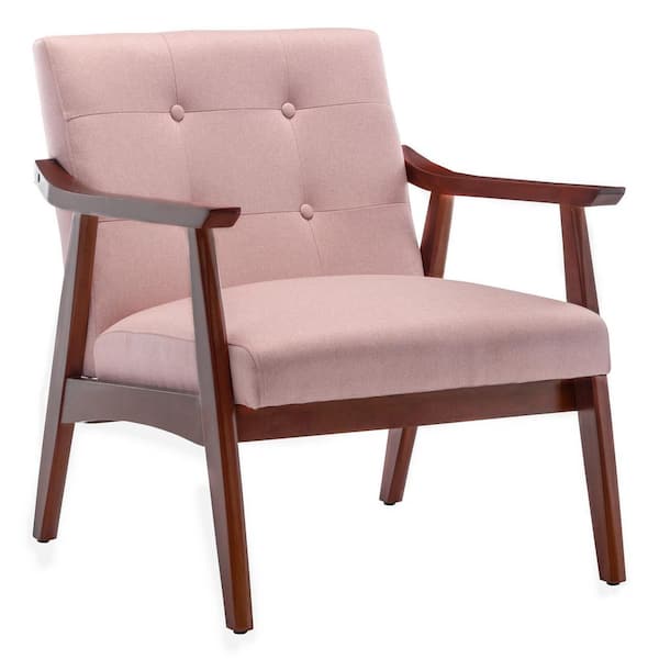Convenience Concepts Take a Seat Natalie Pearl Pink Fabric/Espresso Accent Chair
