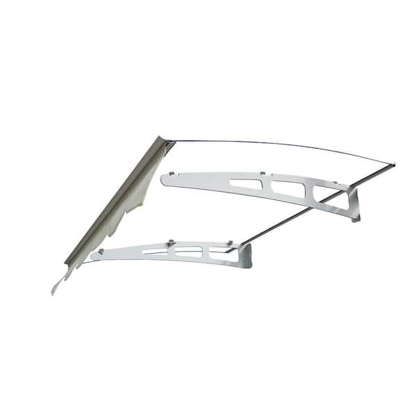 Unbranded 47 in. W x 34 in. D UPF80 Plus Outdoor Door Window Awning with Removable Valance for Wooden Wall House (Clear Roof)