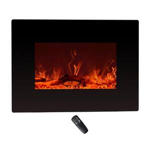 22 in. Wall-Mount Electric Fireplace in Black with Remote