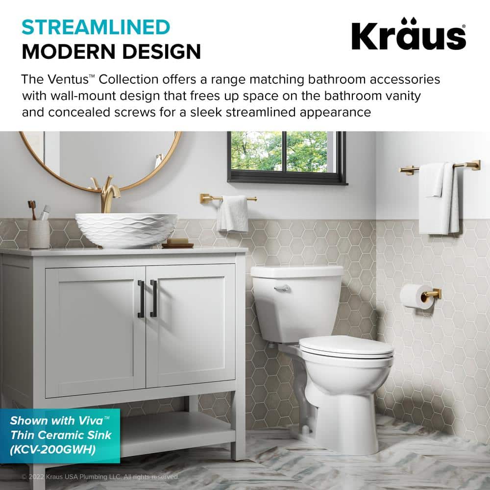 Ventus Brushed Gold Modern Wall Mounted Towel Hook