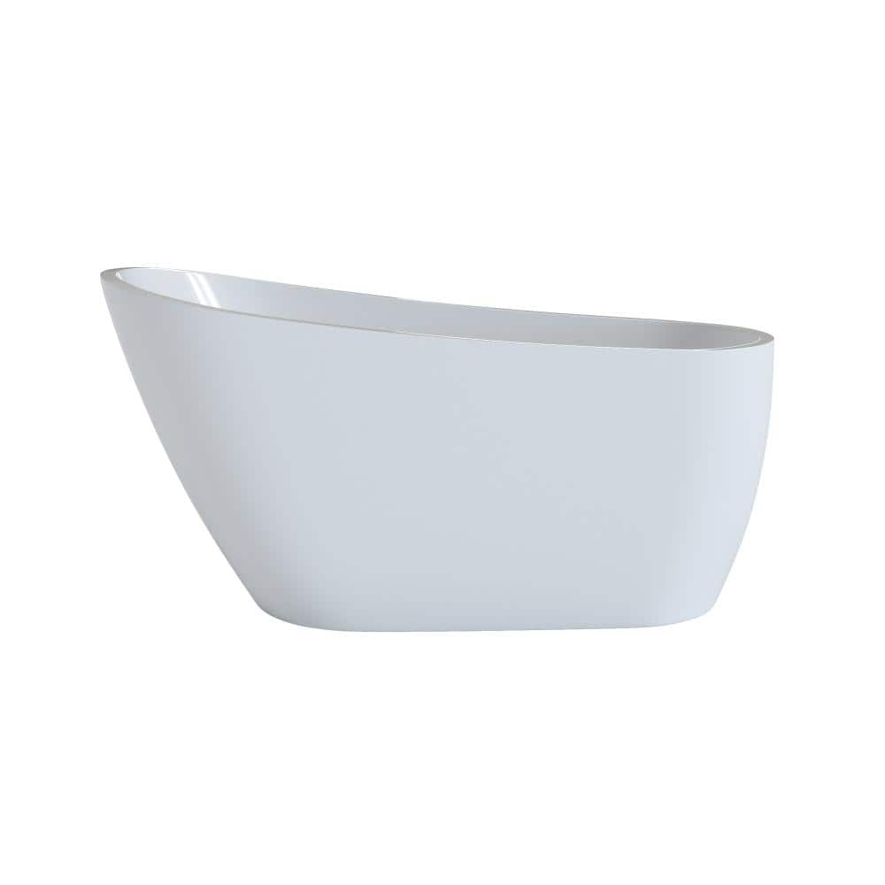 60 in. x 29.5 in. Solid Surface Freestanding Soaking Bathtub with Center Drain in Glossy White, cUPC certified price history on PriceWatchPro