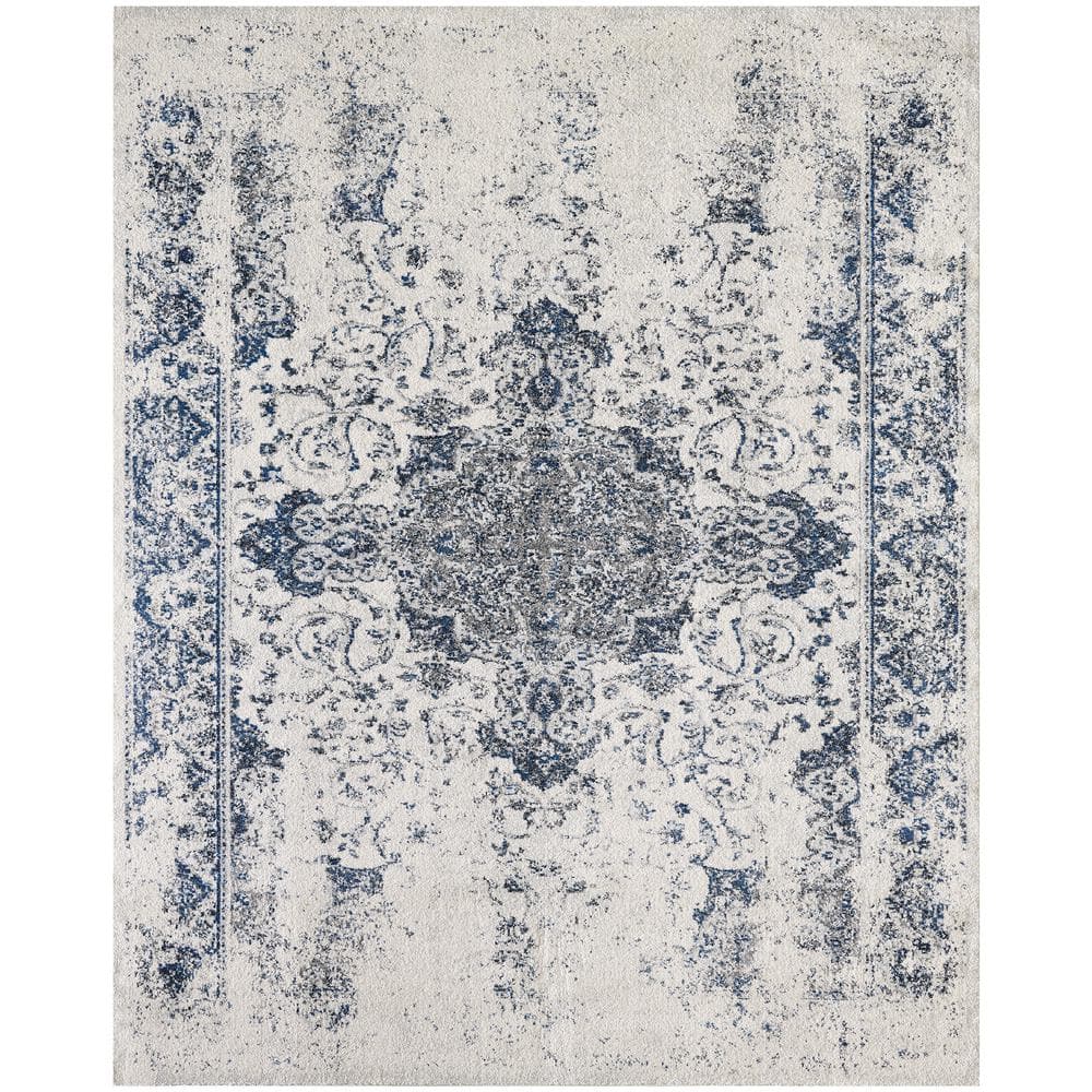 Cream and Blue 4 ft. x 6 ft. Vintage Medallion Area Rug price history on PriceWatchPro