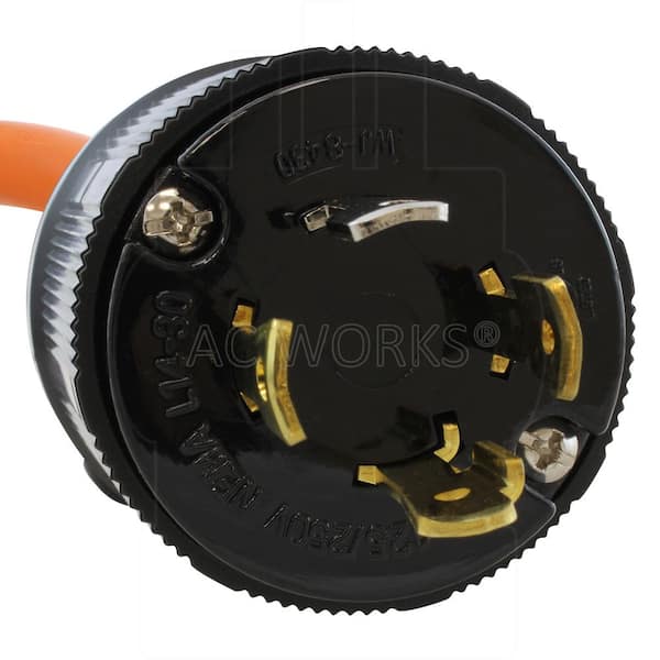 AC WORKS L14-30 Plug to L5-20 Connector with Inline 20A Breaker