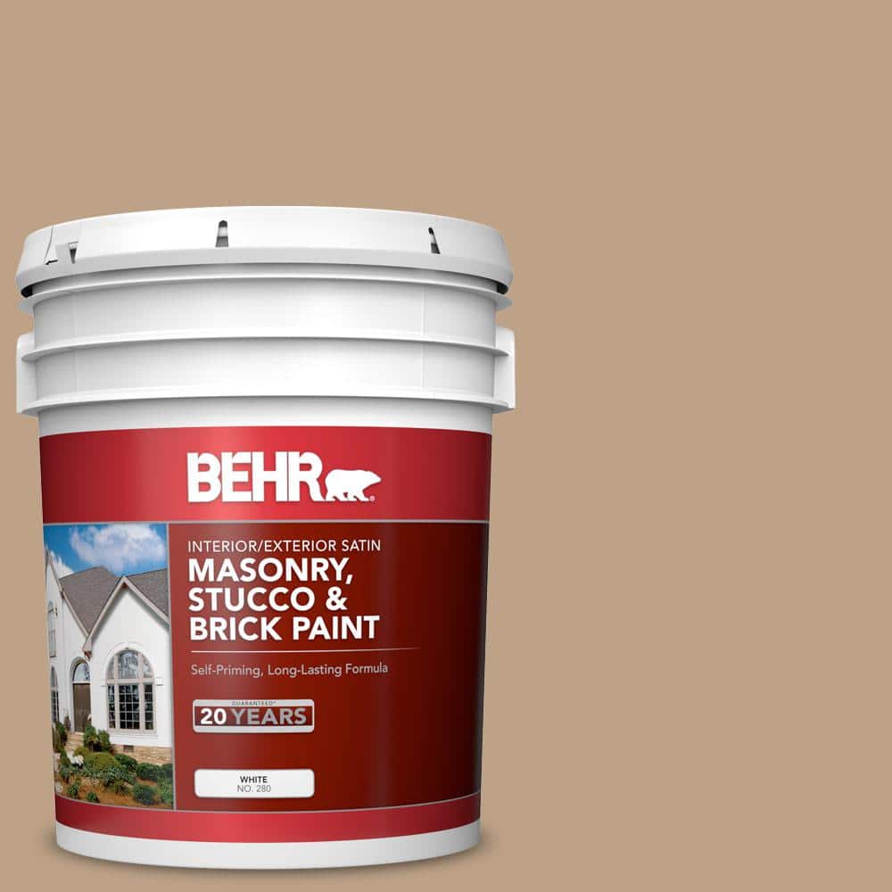 5 gal. #PPU4-05 Basketry Satin Interior/Exterior Masonry, Stucco and Brick 