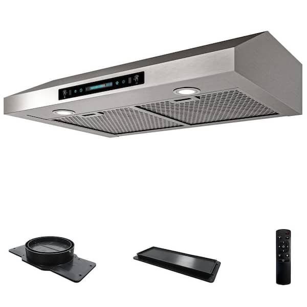 30 in. 900 CFM Ducted Under Cabinet Range Hood in Stainless Steel with Aluminum Mesh Baffle Filters, Gesture Control