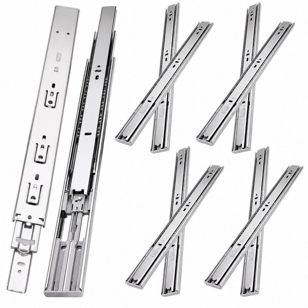 16 in. Silver Steel Side Mount Soft-Close Heavy Duty Full Extension Drawer Slides 4 Pairs Pack 8pcs price history on PriceWatchPro