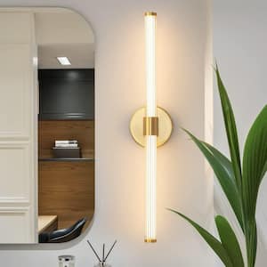 22.44 in. Gold LED Vanity Light Bar with Modern 360-Degree Bathroom Vanity Light Bar 20-Watt 3600K Warm Light