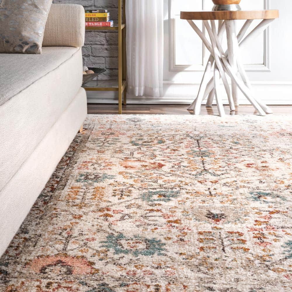 Lenore Vintage Floral Multicolor Synthetic Area Rug